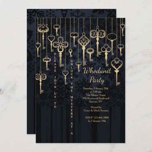 Hanging Keys Whole Invitation Kaart (Voorkant / Achterkant)