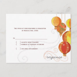 Hanging Lantern Backyard Wedding RSVP Uitnodiging Briefkaart