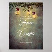Hanging Lantern droy Wedding Welcome Sign Poster (Voorkant)