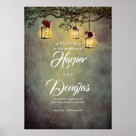 Hanging Lantern droy Wedding Welcome Sign Poster