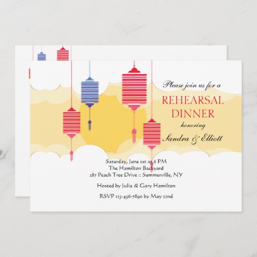 Hanging Lantern Invitation Kaart (Voorkant / Achterkant)