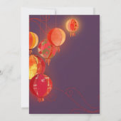 Hanging Lantern Paars Vrijgezellenfeest Kaart (Achterkant)