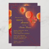 Hanging Lantern Paars Vrijgezellenfeest Kaart (Voorkant / Achterkant)