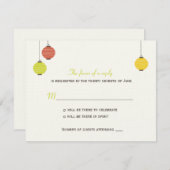 Hanging Lantern Wedding RSVP Card (Voorkant / Achterkant)