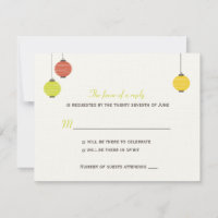 Hanging Lantern Wedding RSVP Card