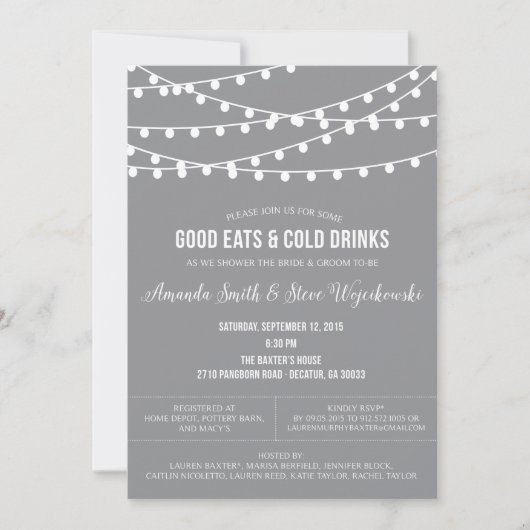 Hanging Lights Couples - Shower - uitnodiging (Voorkant)