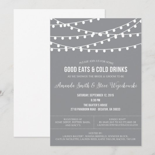 Hanging Lights Couples - Shower - uitnodiging (Voorkant / Achterkant)