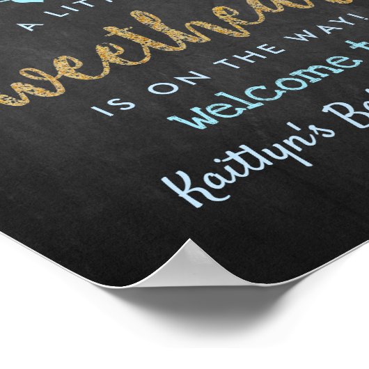 Hanging Love Hearts Lieverd Baby shower Welkom Poster (Hoek)