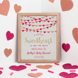 Hanging Love Hearts Lieverd Baby shower Welkom Poster