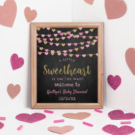 Hanging Love Hearts Lieverd Baby shower Welkom Poster