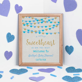 Hanging Love Hearts Lieverd Baby shower Welkom Poster