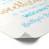 Hanging Love Hearts Lieverd Baby shower Welkom Poster (Hoek)