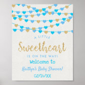 Hanging Love Hearts Lieverd Baby shower Welkom Poster (Voorkant)