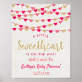 Hanging Love Hearts Lieverd Baby shower Welkom Poster (Voorkant)