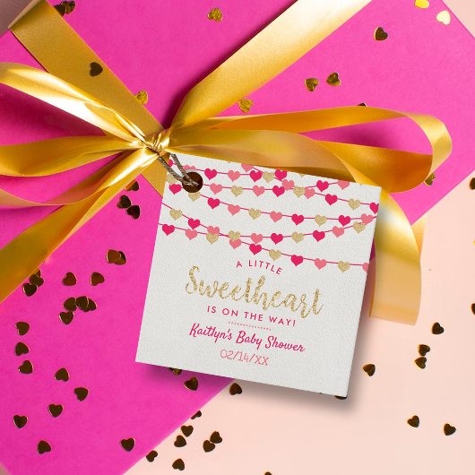 Hanging Love Hearts Little Lieverd Baby shower Bedankjes Labels