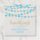 Hanging Love Hearts Little Lieverd Baby shower Bedankjes Labels (Voorkant)