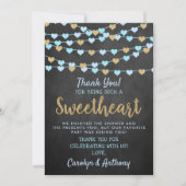 Hanging Love Hearts Little Lieverd Baby shower Bedankkaart (Voorkant)