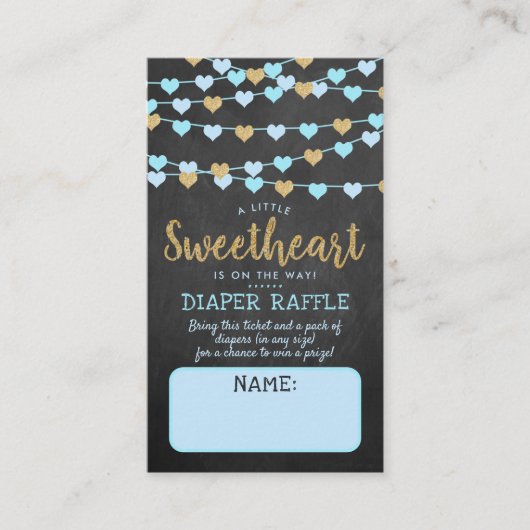 Hanging Love Hearts Little Lieverd Baby shower Informatiekaartje (Voorkant)