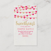 Hanging Love Hearts Little Lieverd Baby shower Informatiekaartje (Voorkant)