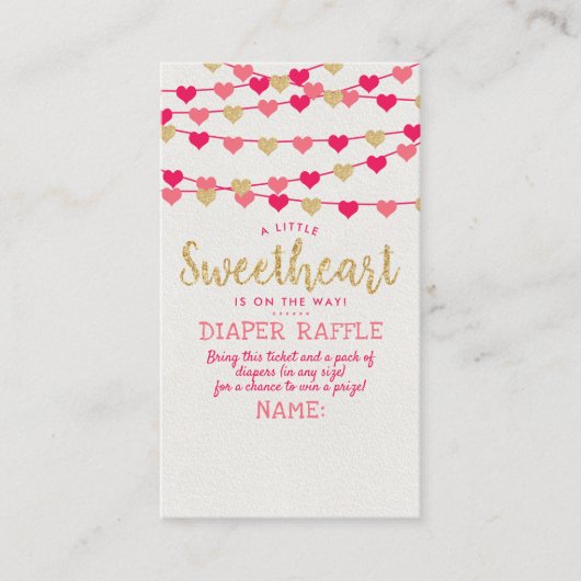 Hanging Love Hearts Little Lieverd Baby shower Informatiekaartje (Voorkant)