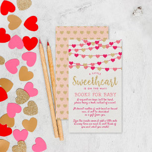 Hanging Love Hearts Little Lieverd Baby shower Informatiekaartje