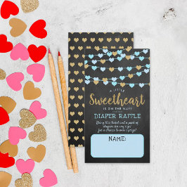 Hanging Love Hearts Little Lieverd Baby shower Informatiekaartje