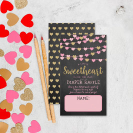 Hanging Love Hearts Little Lieverd Baby shower Informatiekaartje