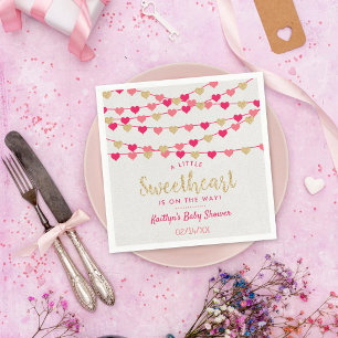 Hanging Love Hearts Little Lieverd Baby shower Servet