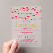 Hanging Love Hearts Little Sweeschatje Acryl Uitnodigingen (Insitu (Draagbaar))