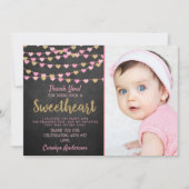 Hanging Love Hearts Little Sweeschatje Bedankkaart (Voorkant)