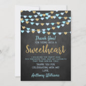 Hanging Love Hearts Little Sweeschatje Bedankkaart (Voorkant)