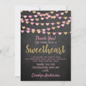 Hanging Love Hearts Little Sweeschatje Bedankkaart (Voorkant)