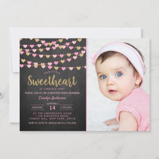 Hanging Love Hearts Little Sweeschatje Kaart (Voorkant)