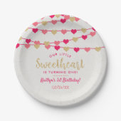 Hanging Love Hearts Little Sweeschatje Papieren Bordje (Voorkant)