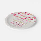 Hanging Love Hearts Little Sweeschatje Papieren Bordje (Gekanteld)