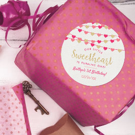 Hanging Love Hearts Little Sweeschatje Ronde Sticker