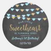 Hanging Love Hearts Little Sweeschatje Ronde Sticker (Voorkant)