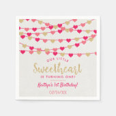 Hanging Love Hearts Little Sweeschatje Servet (Voorkant)