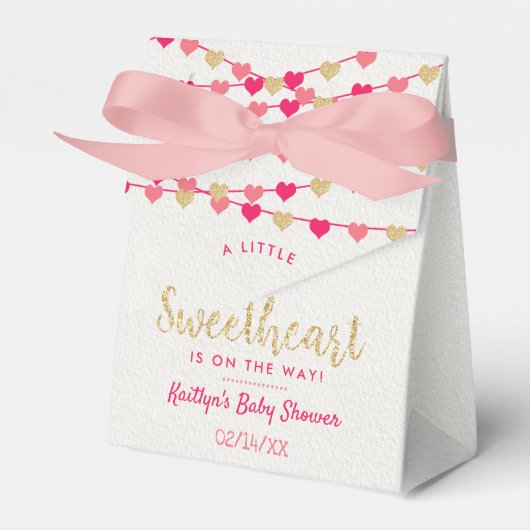 Hanging Love Hearts Little Sweetheart Baby Shower Bedankdoosjes (Voorkant Zijde)