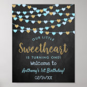 Hanging Love Hearts Sweeat Birthday Welkom Poster (Voorkant)
