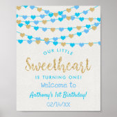 Hanging Love Hearts Sweeat Birthday Welkom Poster (Voorkant)