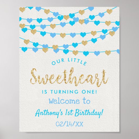 Hanging Love Hearts Sweeat Birthday Welkom Poster (Voorkant)