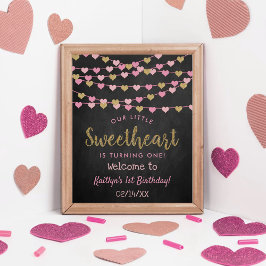 Hanging Love Hearts Sweeat Birthday Welkom Poster