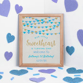 Hanging Love Hearts Sweeat Birthday Welkom Poster