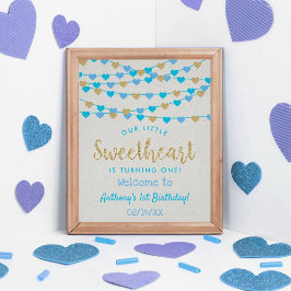 Hanging Love Hearts Sweeat Birthday Welkom Poster