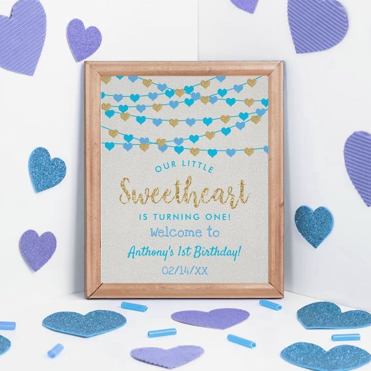 Hanging Love Hearts Sweeat Birthday Welkom Poster
