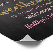 Hanging Love Hearts Sweeat Birthday Welkom Poster (Hoek)