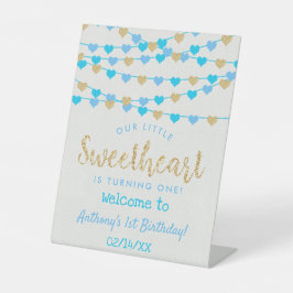 Hanging Love Hearts Sweeat Birthday Welkom Reclamebord Met Voetstuk