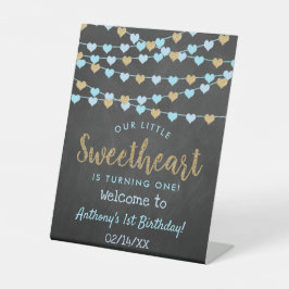 Hanging Love Hearts Sweeat Birthday Welkom Reclamebord Met Voetstuk