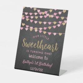 Hanging Love Hearts Sweeat Birthday Welkom Reclamebord Met Voetstuk